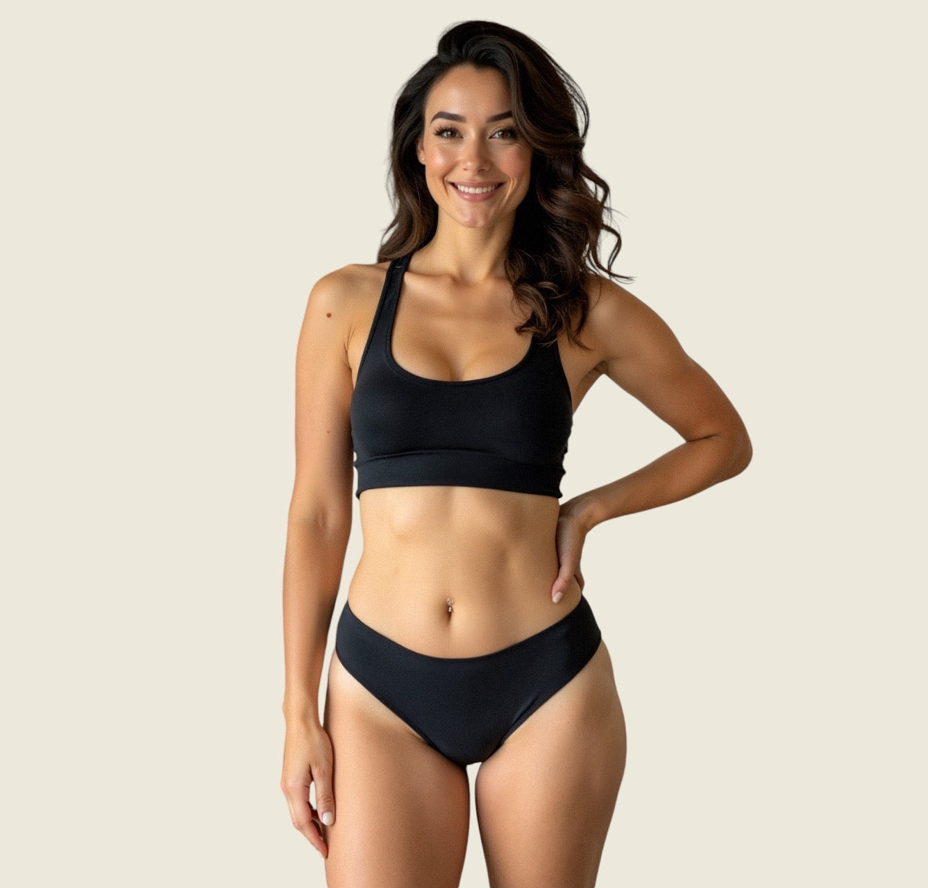 Slip Seamless black + beige